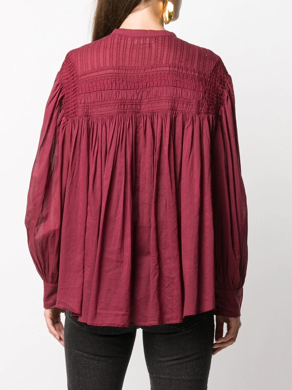 pleated button-up shirt - 4