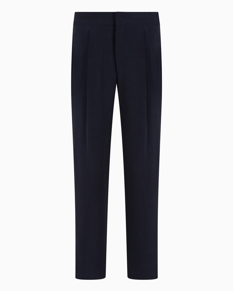 CUPRO AND VISCOSE JACQUARD ONE-DART TROUSERS 1