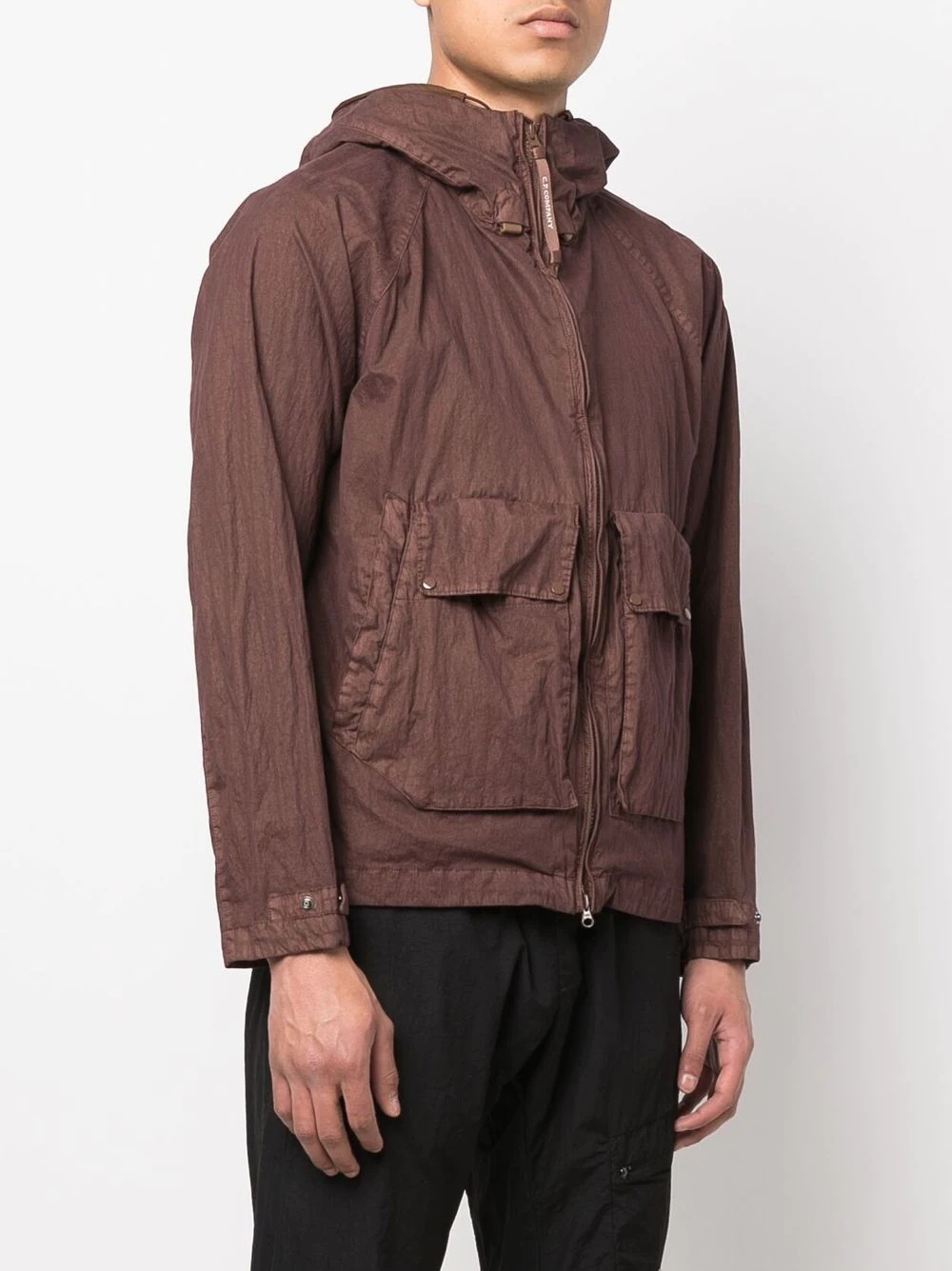 goggle-detail hooded jacket - 3