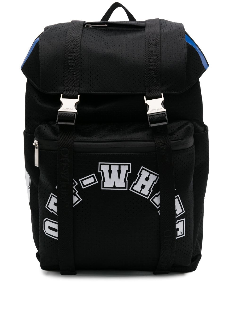 logo-print mesh backpack - 1