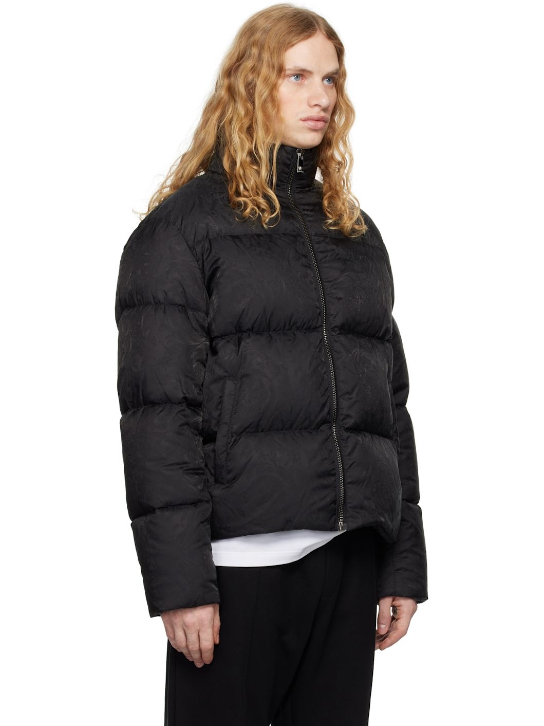 Black Barocco Light Puffer Down Jacket - 2