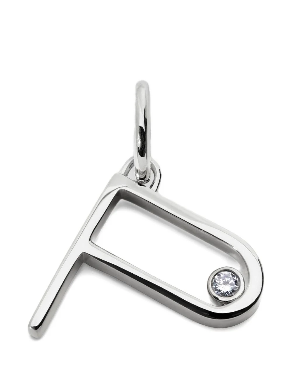 Solitaire diamond initial pendant - 1