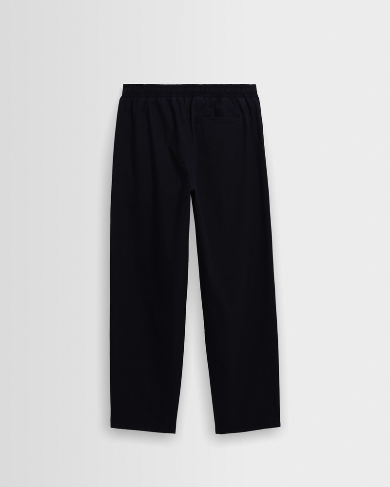 Tyne - Navy Cotton Poplin Loose Fit Trousers 8