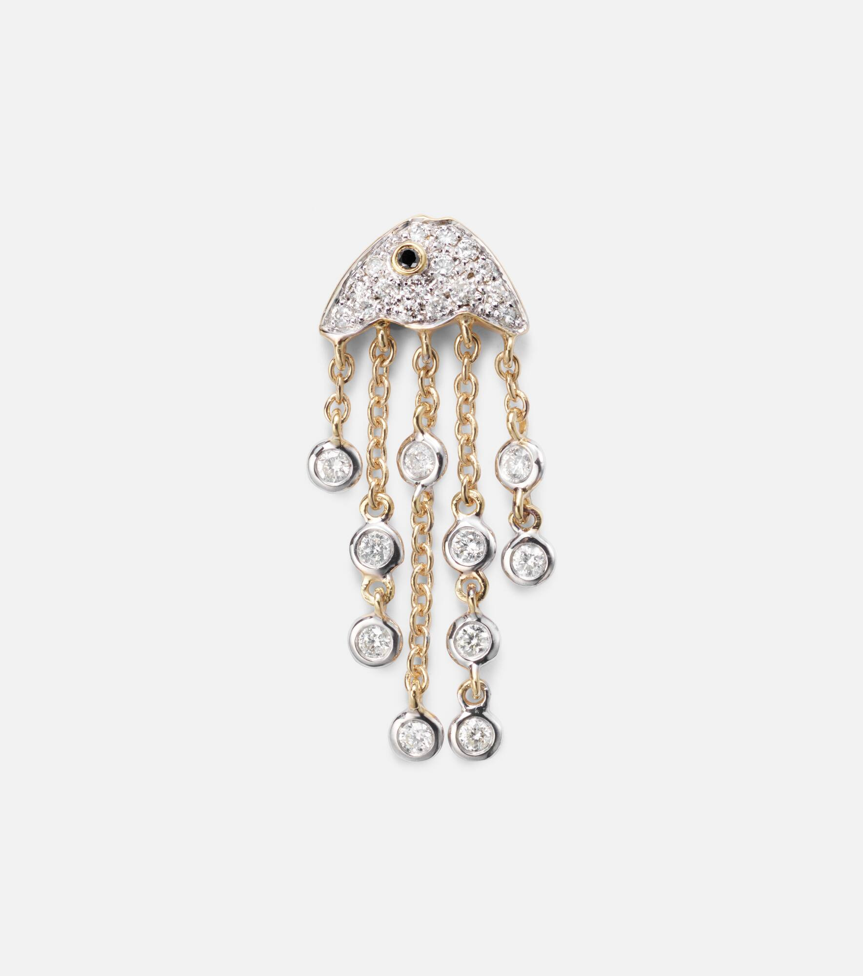 Méduse 18kt gold single earring with diamonds - 1