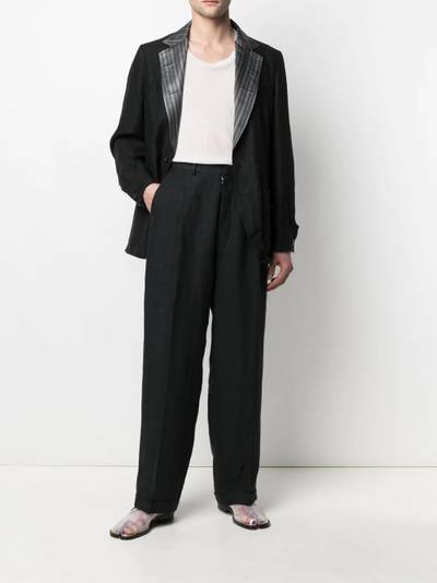 Maison Margiela striped lapel four-stitch blazer outlook