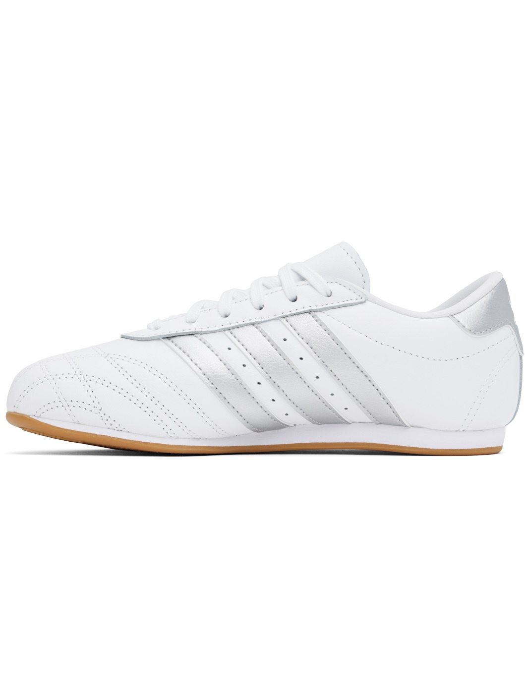 White & Silver Taekwondo Lace Sneakers - 3