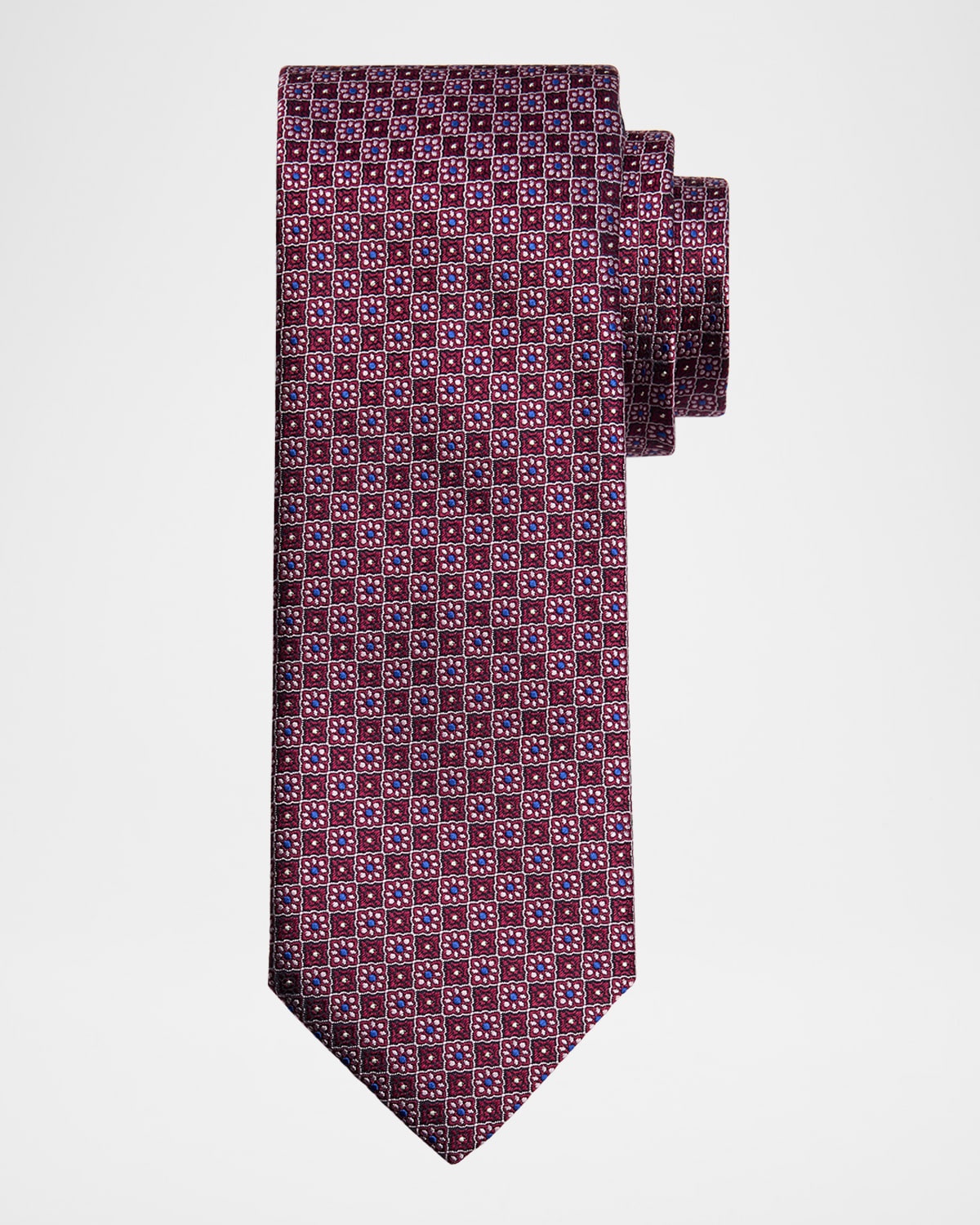 Men's Alternating Flowers Tie - 1