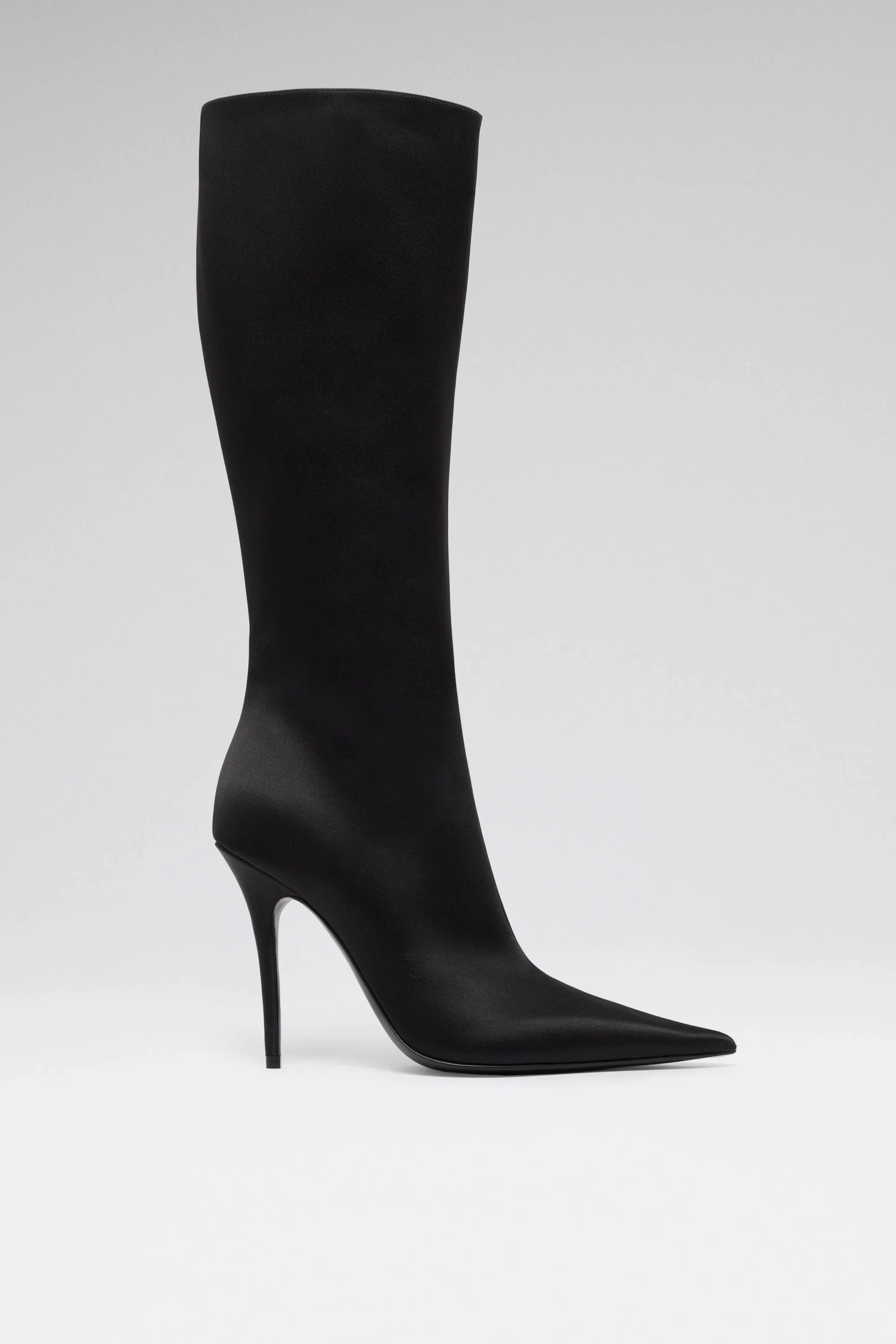 BARBARA BOOT 105 BLACK SATIN - 1