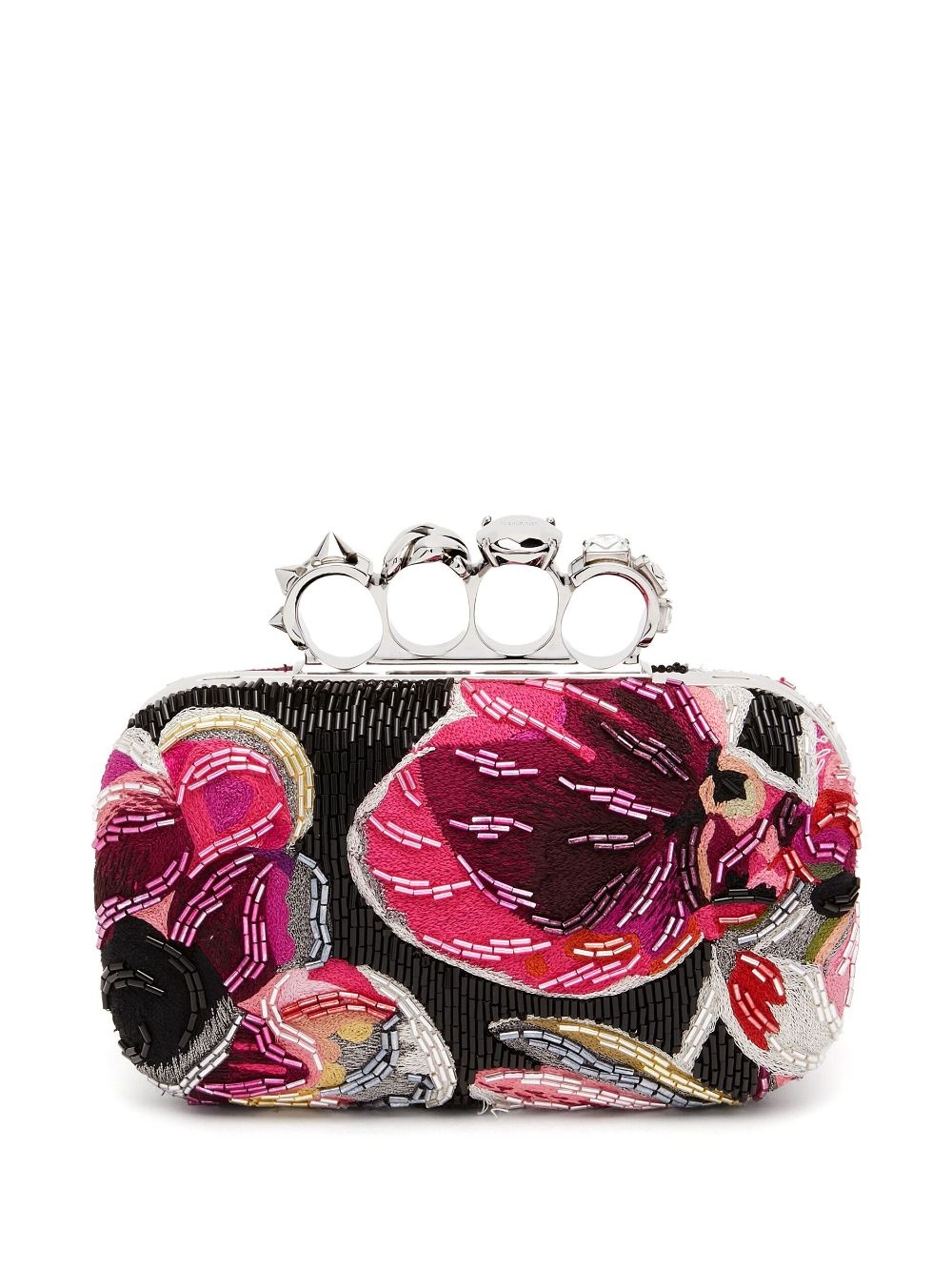 Knuckle Solarised Orchid-embroidered clutch - 2