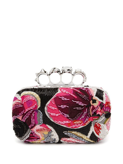 Alexander McQueen Knuckle Solarised Orchid-embroidered clutch outlook
