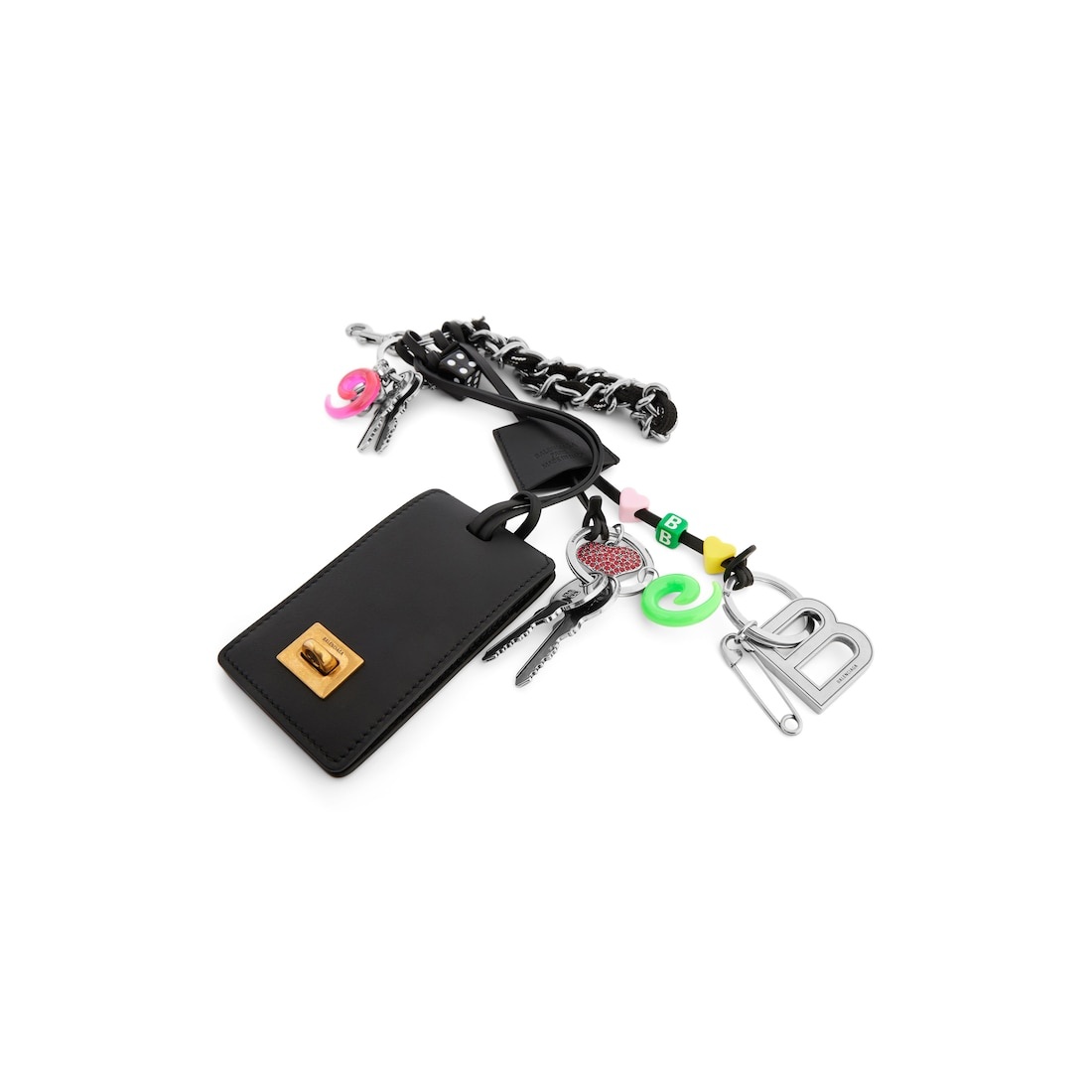 Women's Keychain Rodeo Tag Full Charm in Black/white - 3