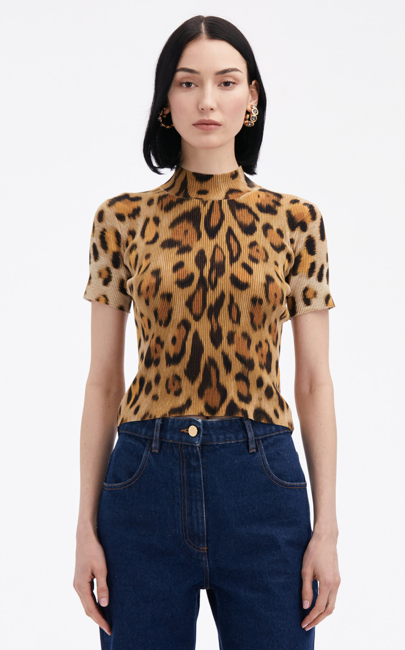 Jaguar Knit Silk-Blend Pullover animal 5