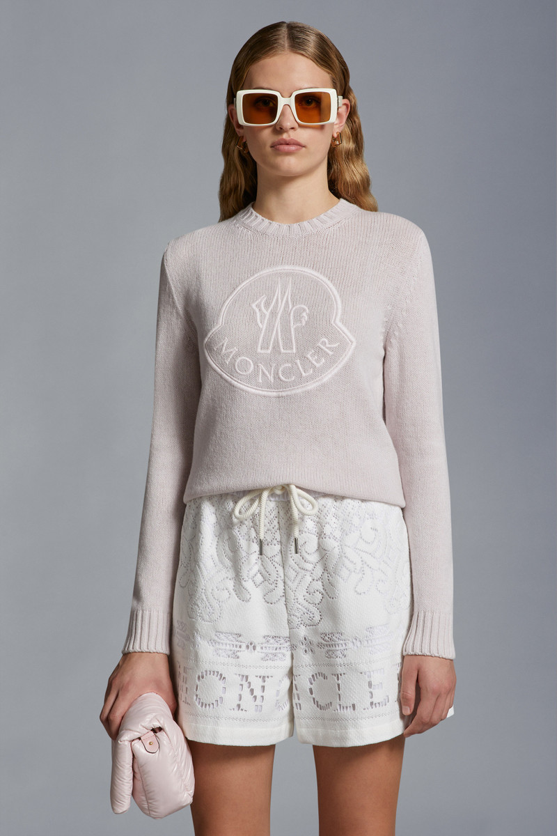 Moncler Embroidered Logo Cashmere & Wool Sweater outlook