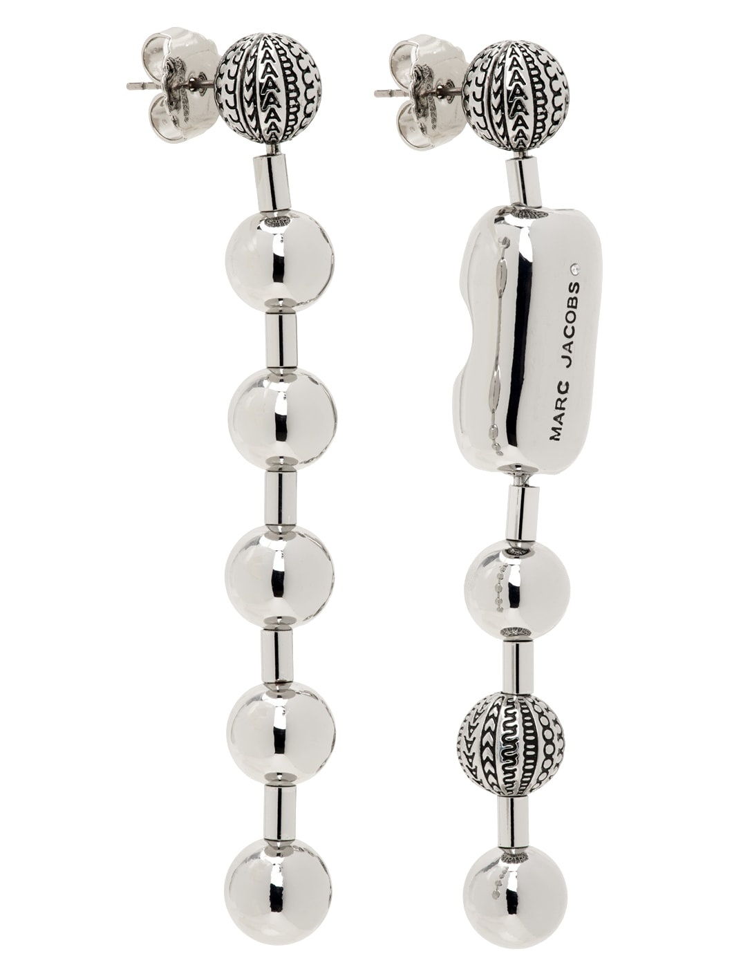 Silver 'The Monogram Ball Chain' Earrings - 2