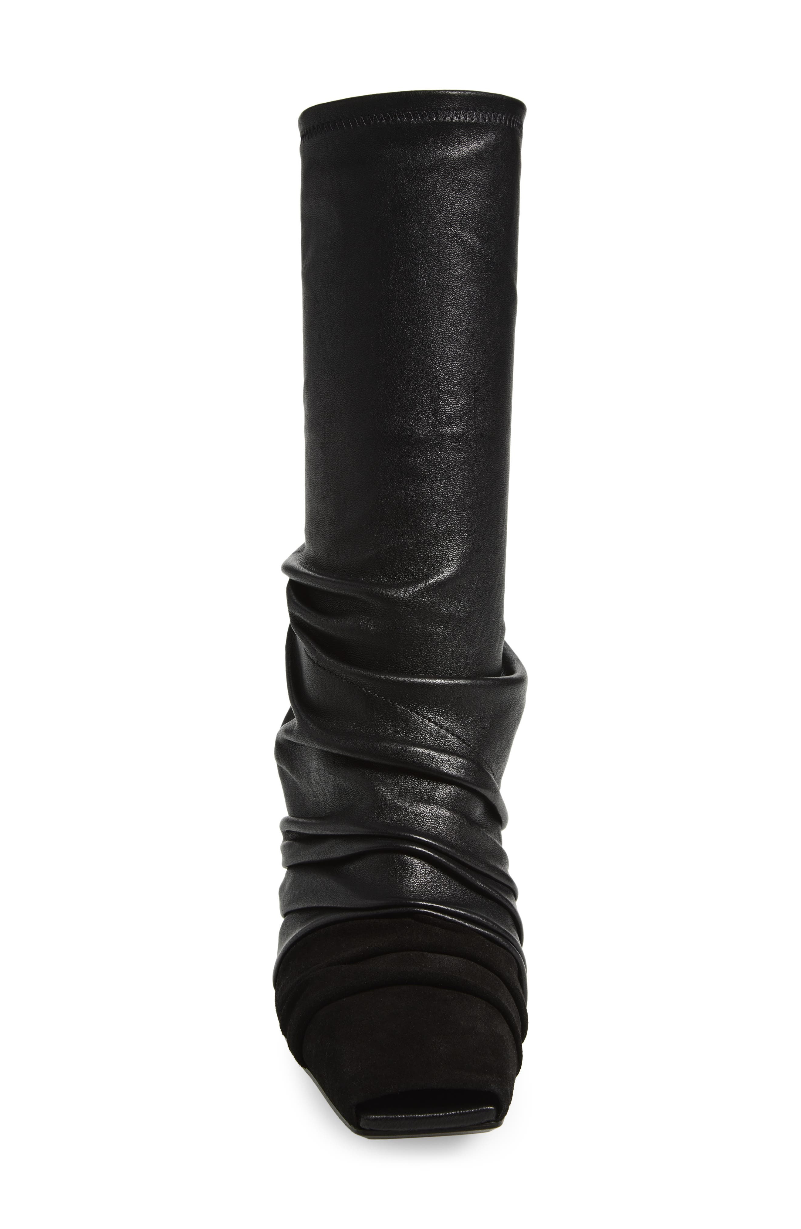 Rick Owens Cantilever Mixed Media Boot in Black/Black at Nordstrom - 4