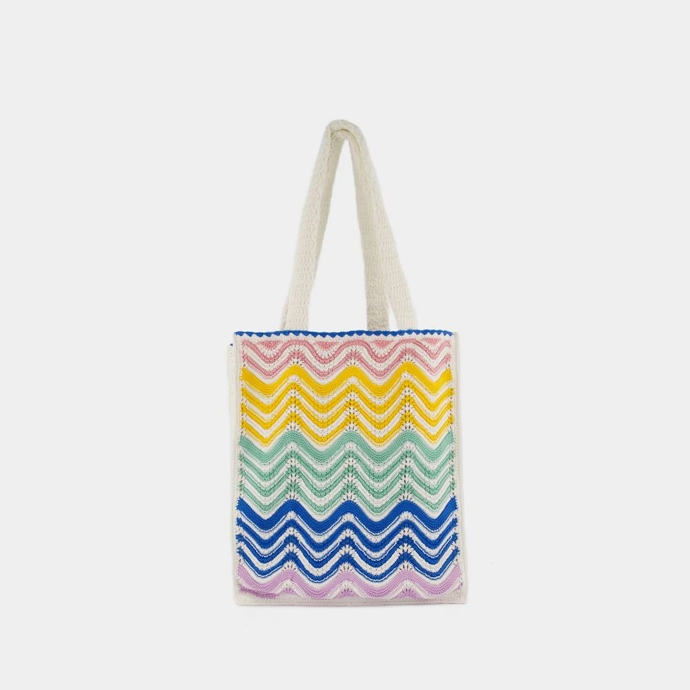 GRADIENT WAVE CROCHET SHOPPER BAG - 3