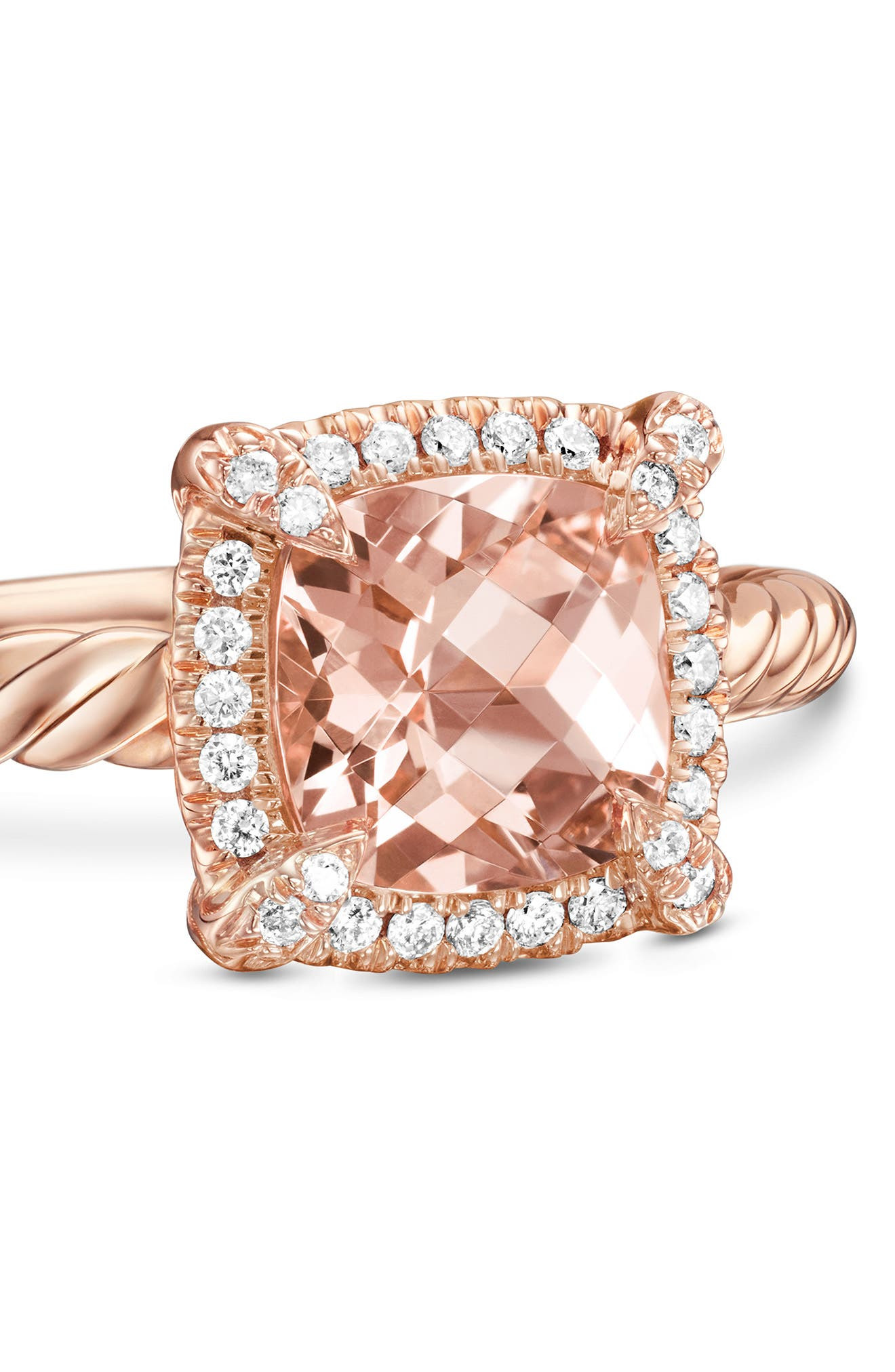 David Yurman Petite Chatelaine® Pavé Bezel Ring in Morganite at Nordstrom - 4