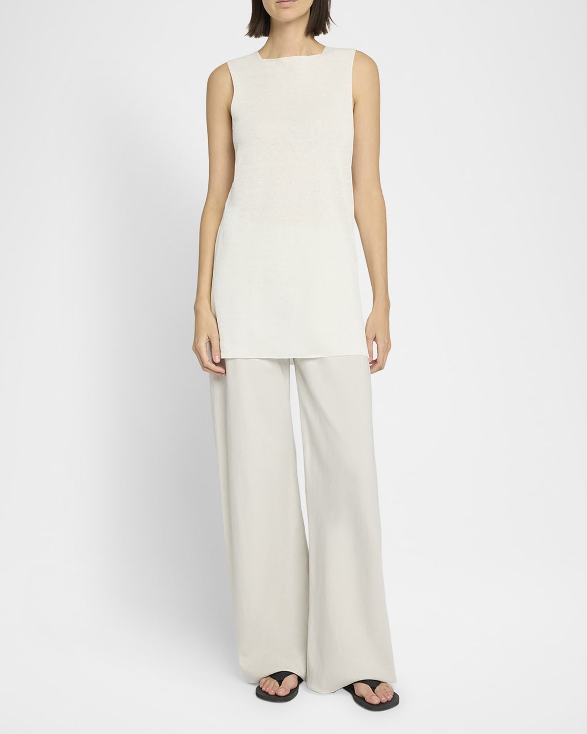Tシャツ・カットソー [The Row] Jaylen Top in Linen and Cotton Jaylen linen and cotton-blend top in white - The Row | Mytheresa