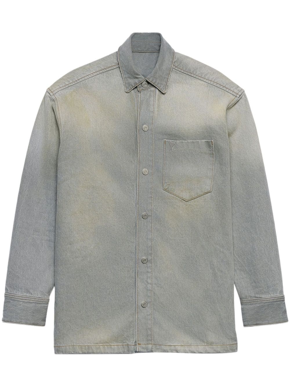 buttoned cotton shirt jacket - 1