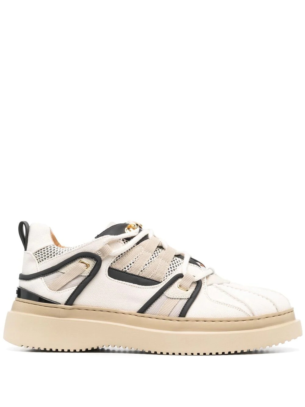 panelled low-top sneakers - 1