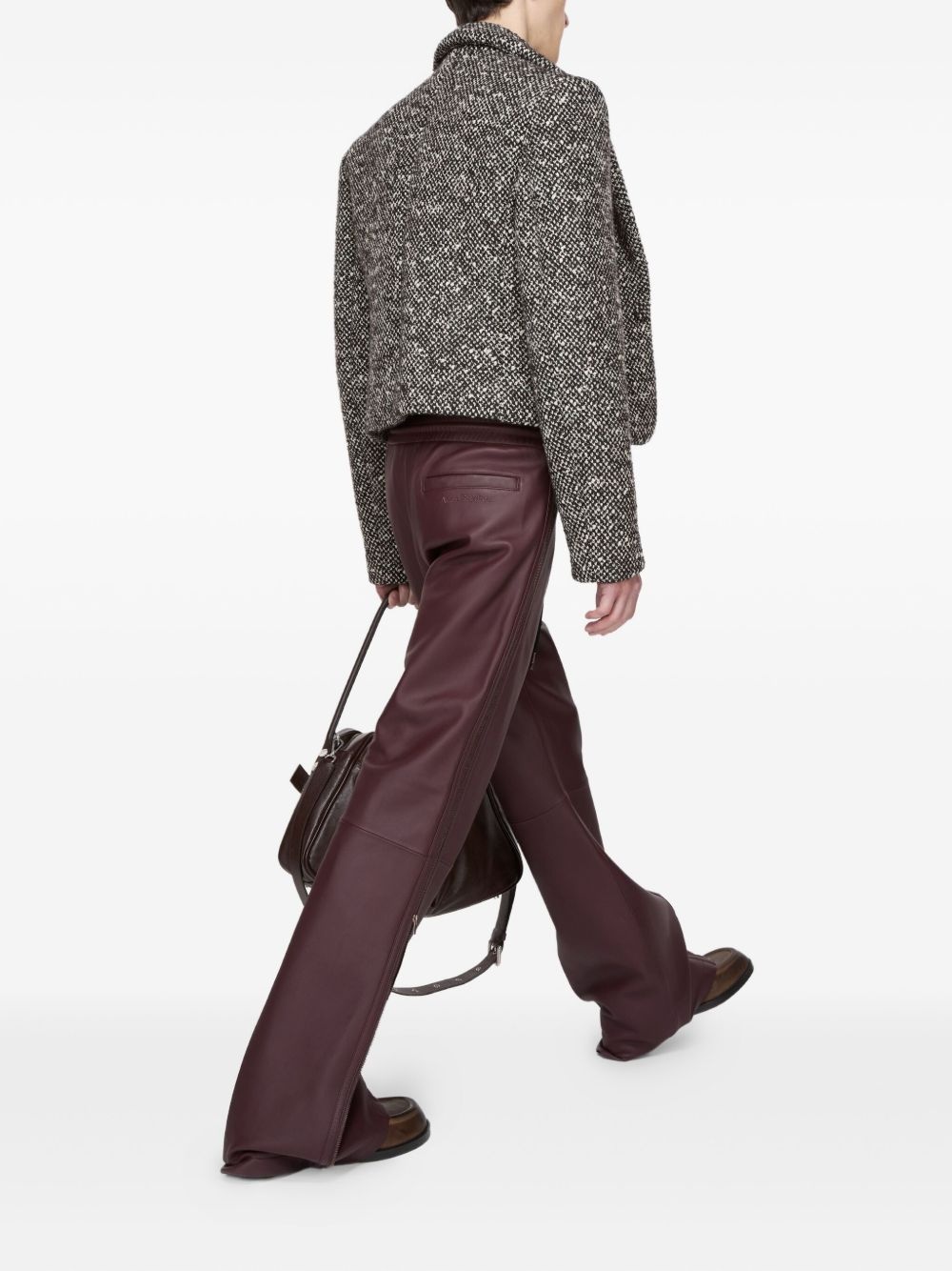 drawstring leather trousers - 3