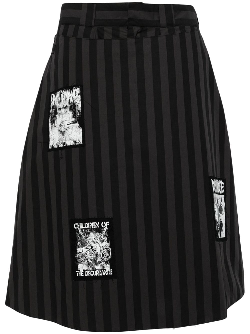 logo-appliquÃ© striped skorts - 1