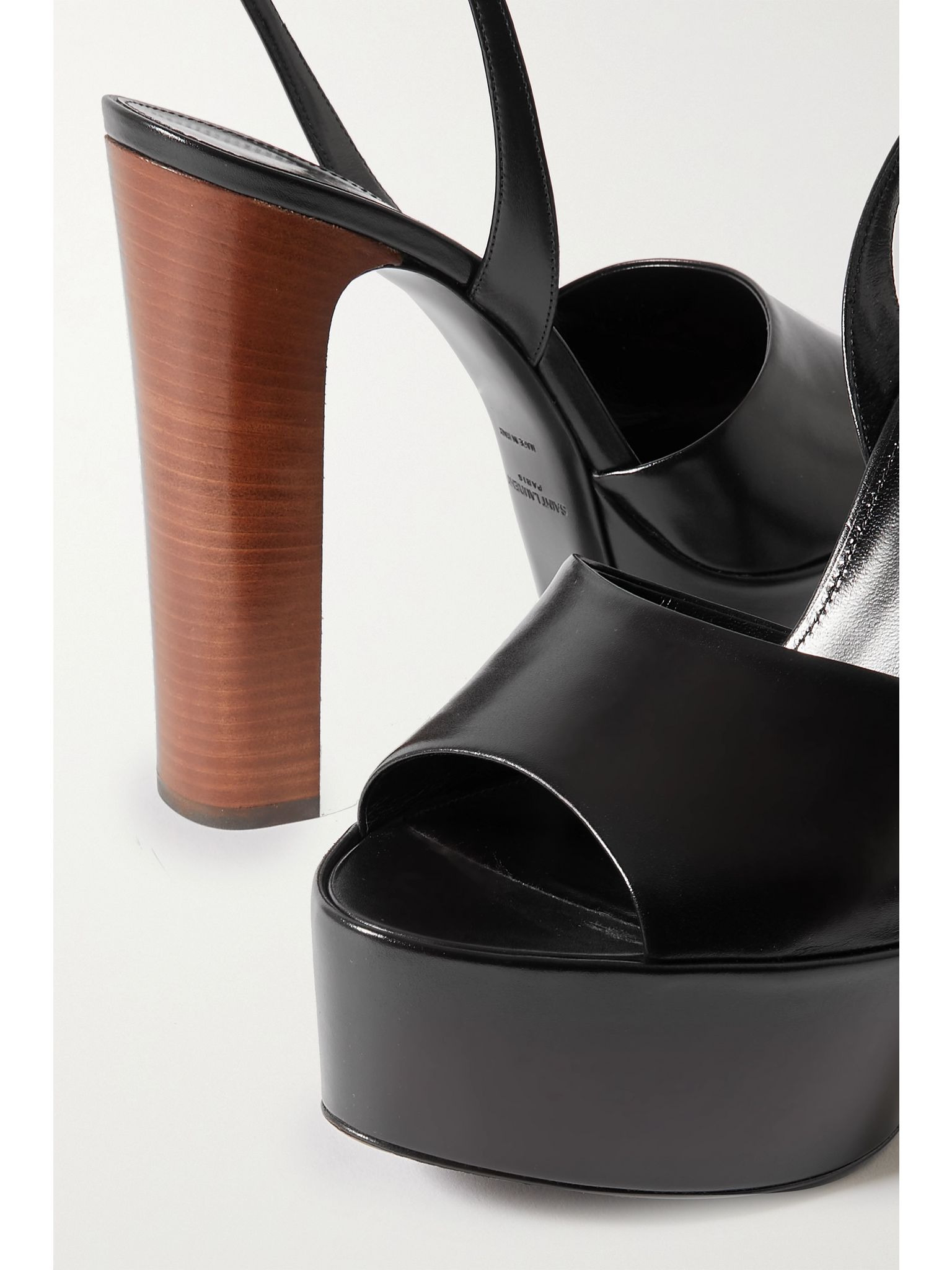 Jodie glossed-leather platform sandals Black - 4