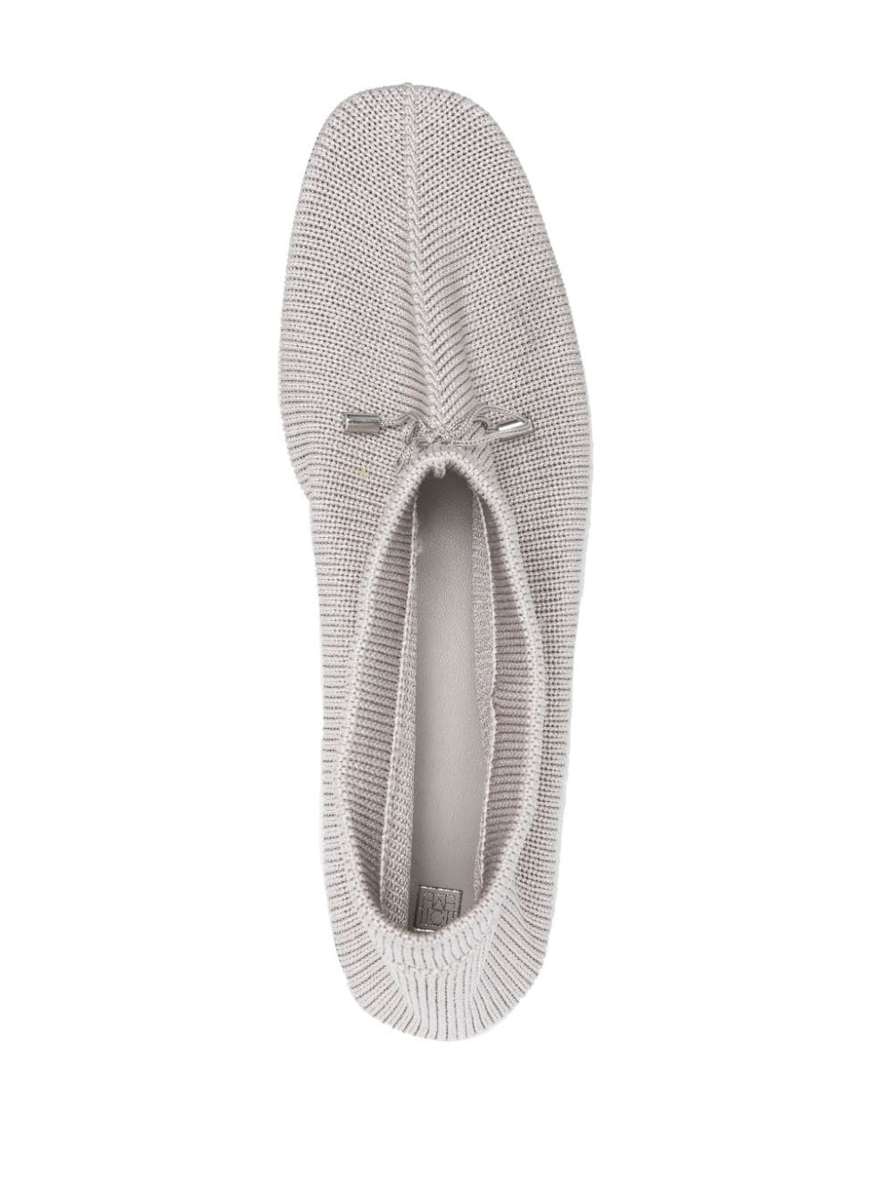 bow-detail knitted ballerina shoes - 4