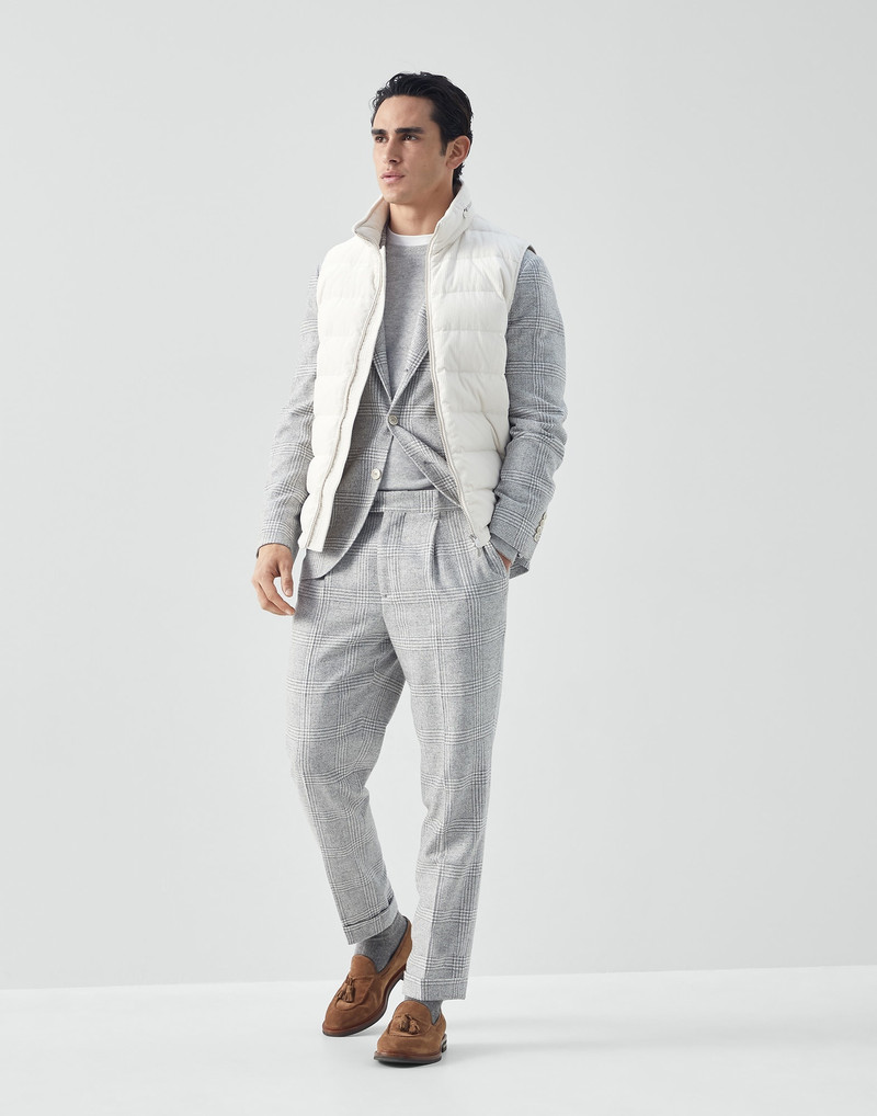 Frisé wool, silk and cashmere Prince of Wales deconstructed Cavallo blazer 5