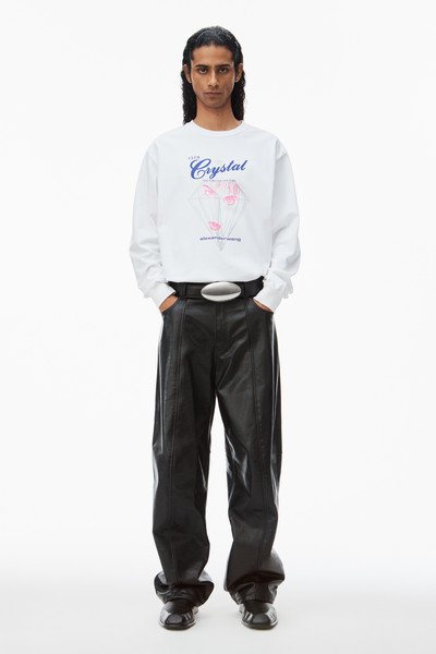 Alexander Wang graphic long sleeve tee in compact jersey outlook