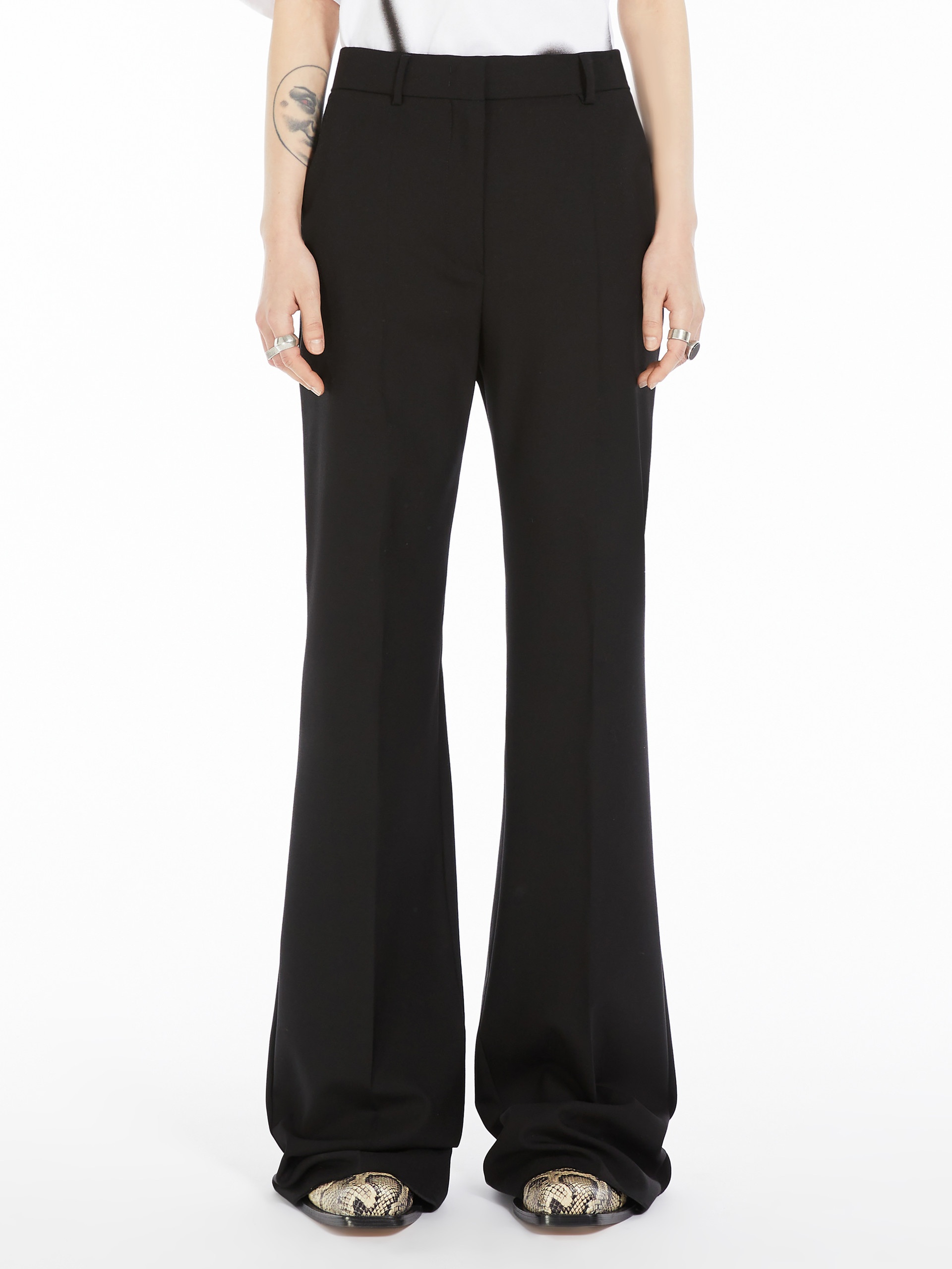 OXALIS Flared stretch wool trousers - 3