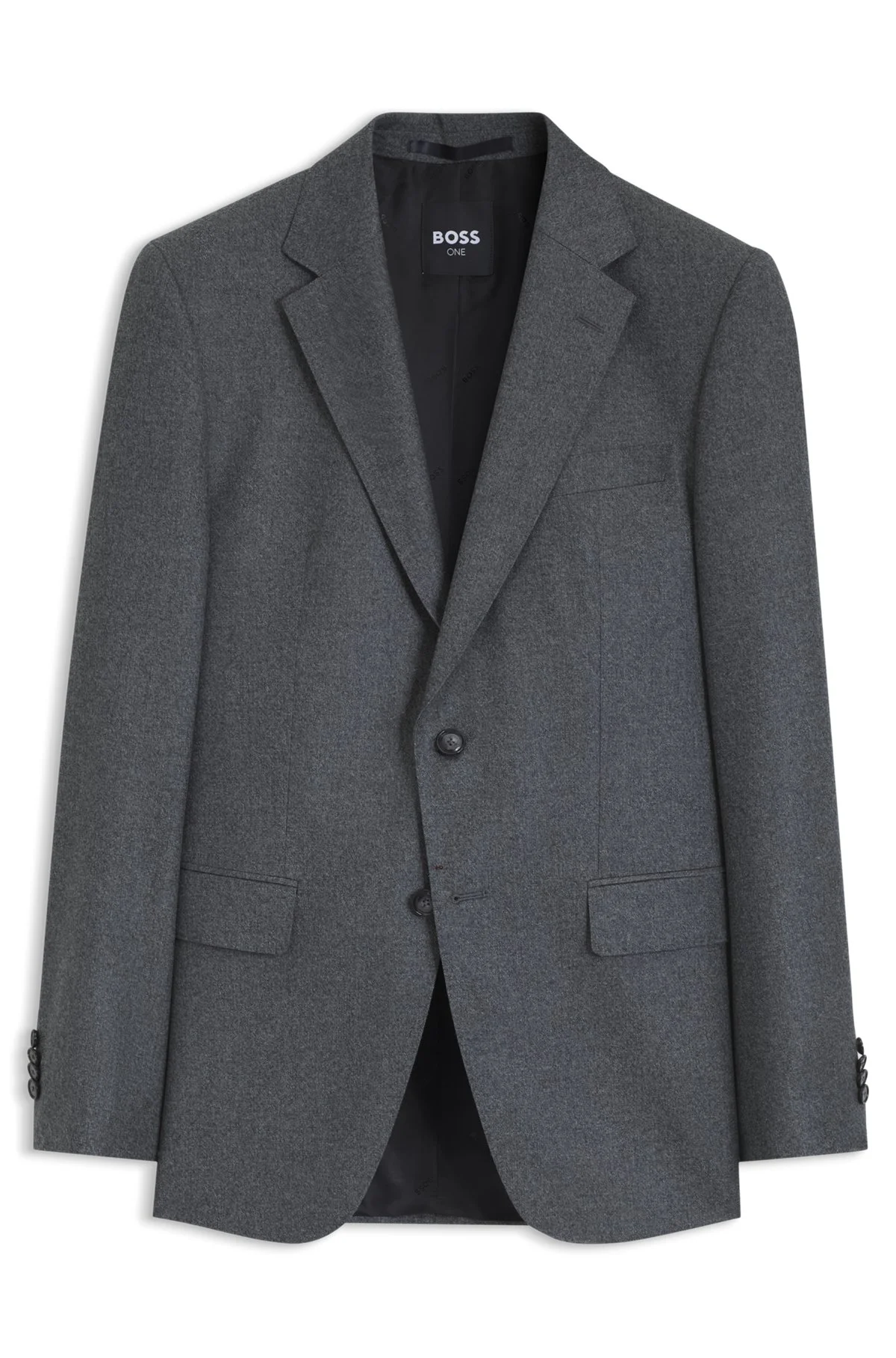 BOSS ONE SLIM-FIT SUIT JACKET IN MELANGE VIRGIN WOOL - 1