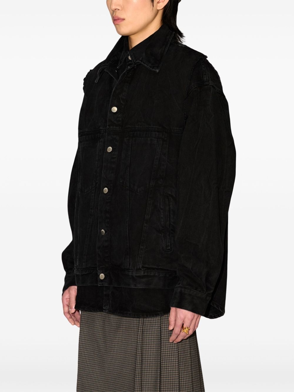 layered denim jacket - 5