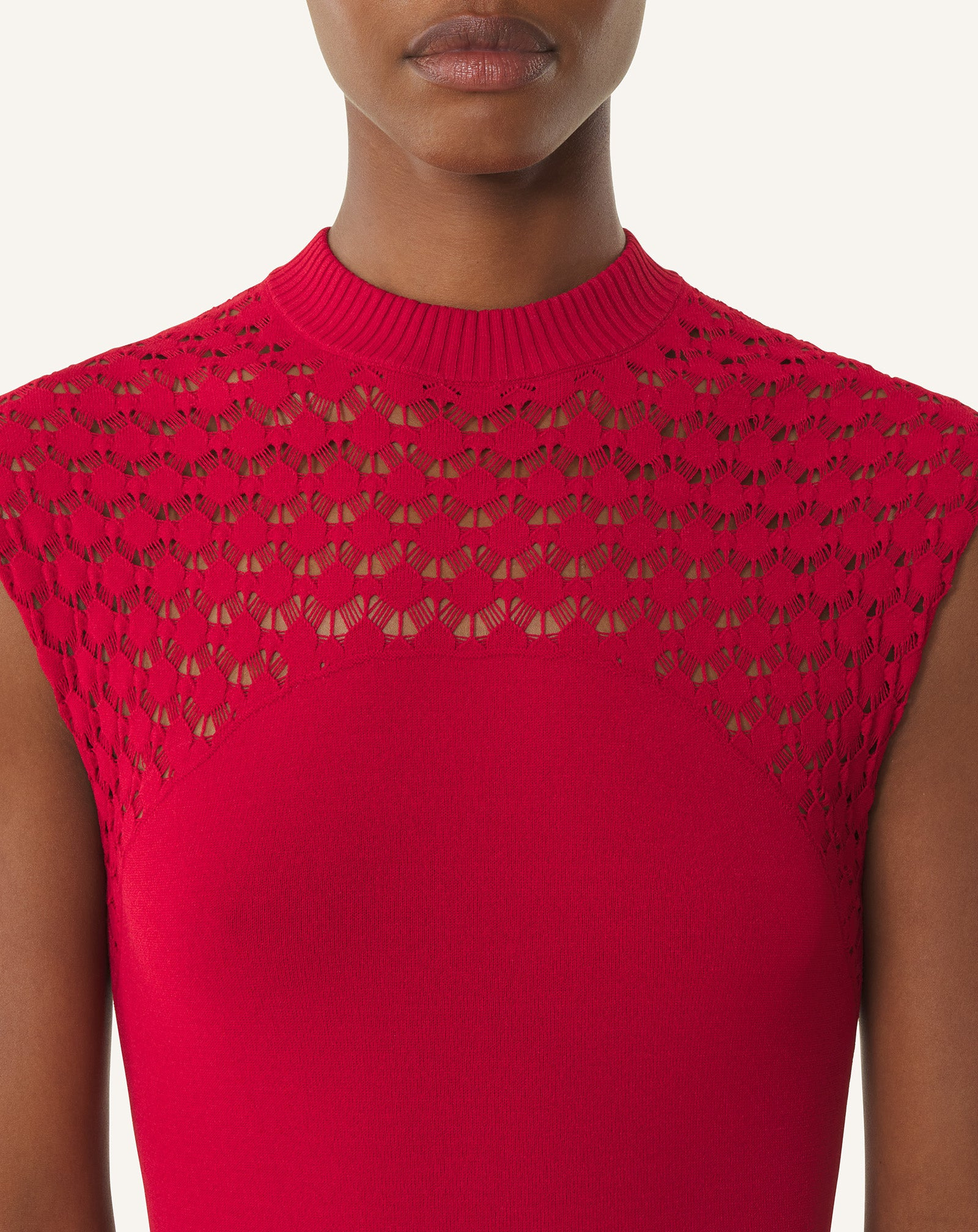 LACE DETAIL VISCOSE DRESS - 5