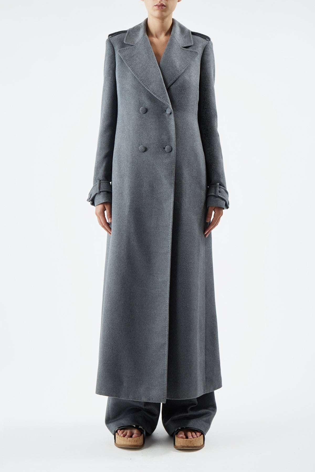 Houstt Trench Coat in Double-face Winter Silk - 3