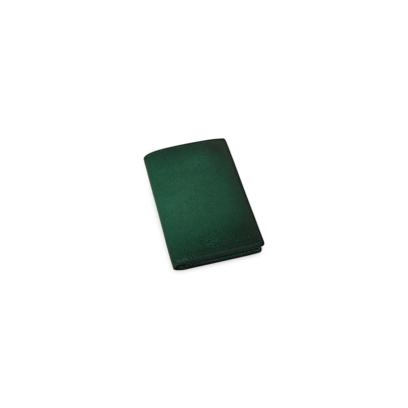 Green saffiano leather vertical wallet 5