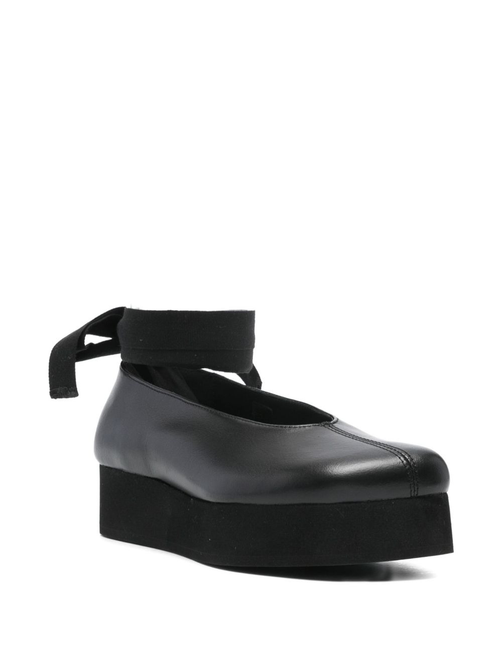 ribbon-bow platform ballet flats - 2