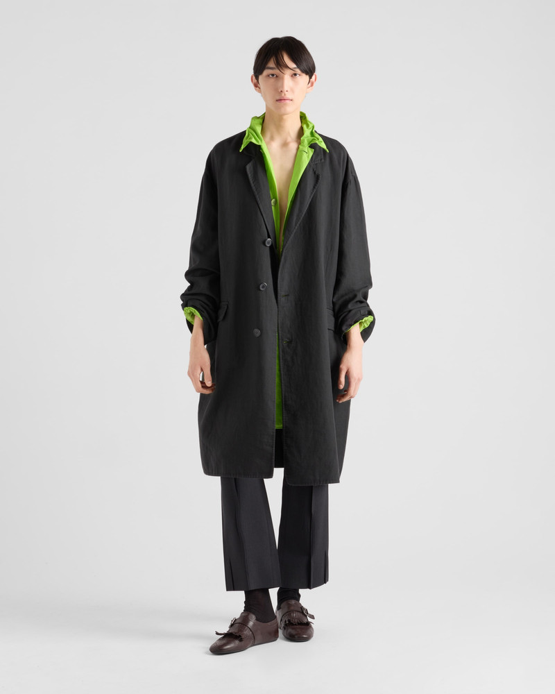 Prada Single-breasted cotton coat outlook