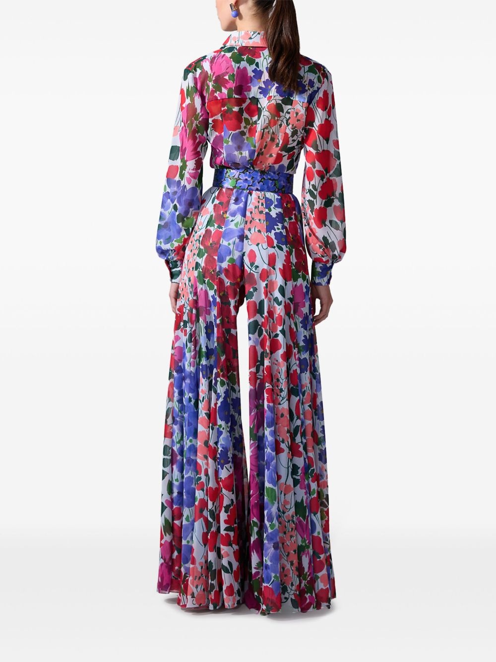 Jardin-print palazzo trousers - 3
