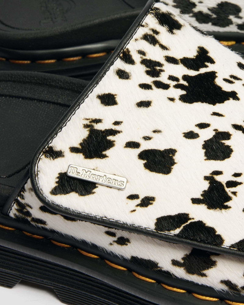 Zebzag Slides Dalmatian Hair On Leather Strap Platform Sandals 7
