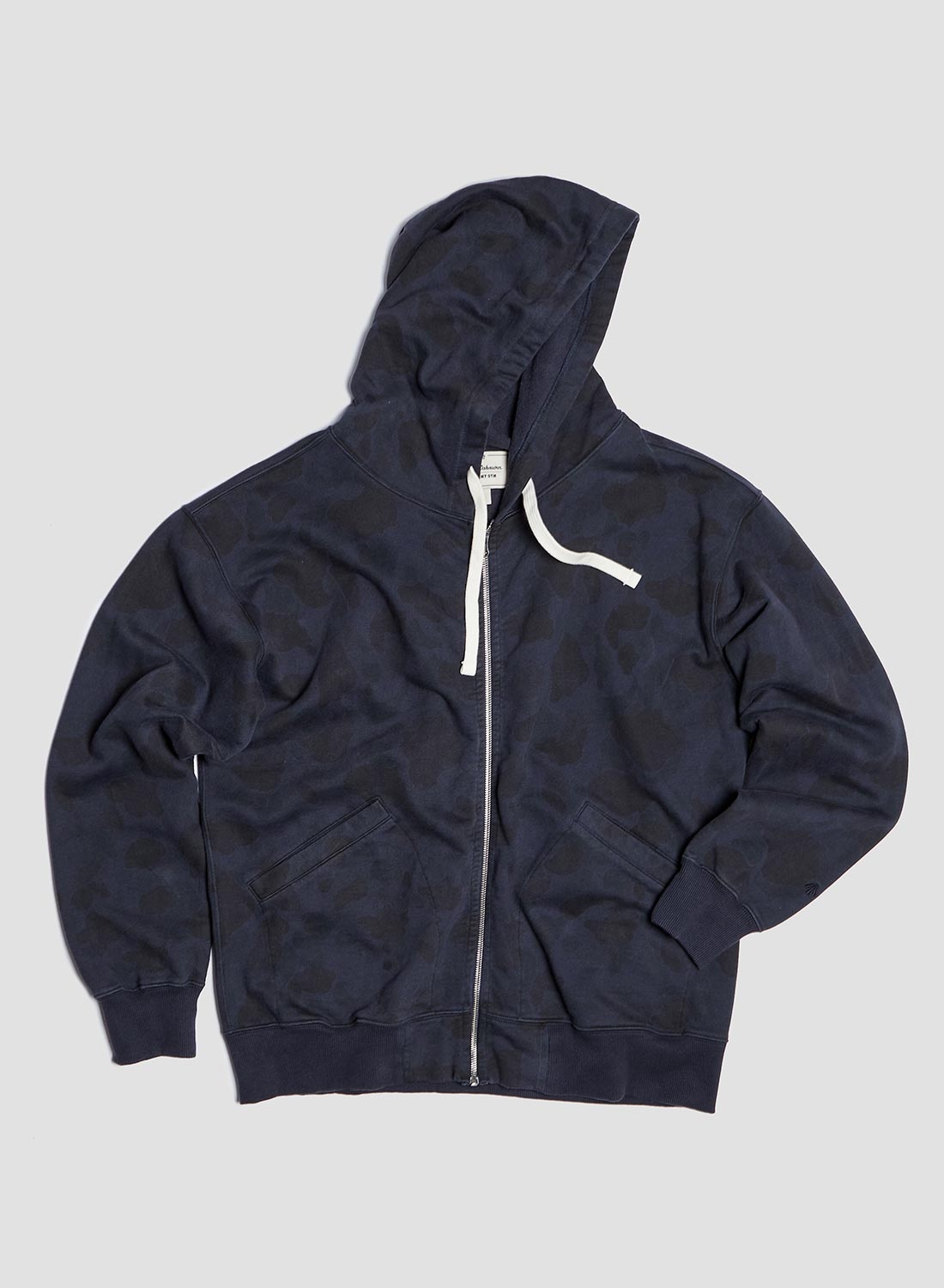 Embroidered Arrow Zip Hoodie in Overdyed Camo - 1