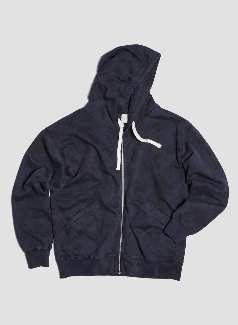 Embroidered Arrow Zip Hoodie in Overdyed Camo 1