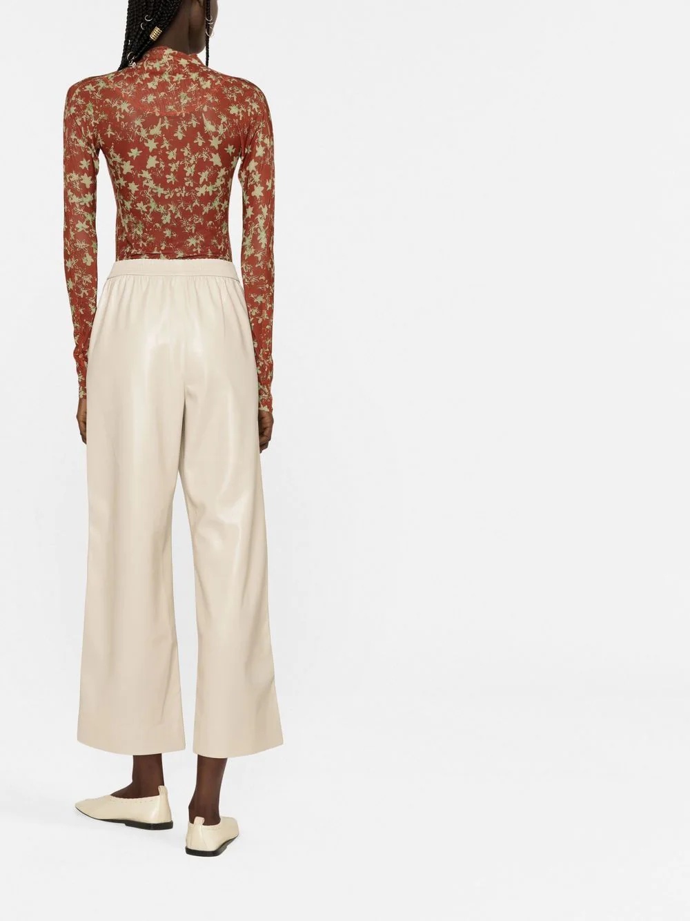 faux-leather cropped trousers - 3
