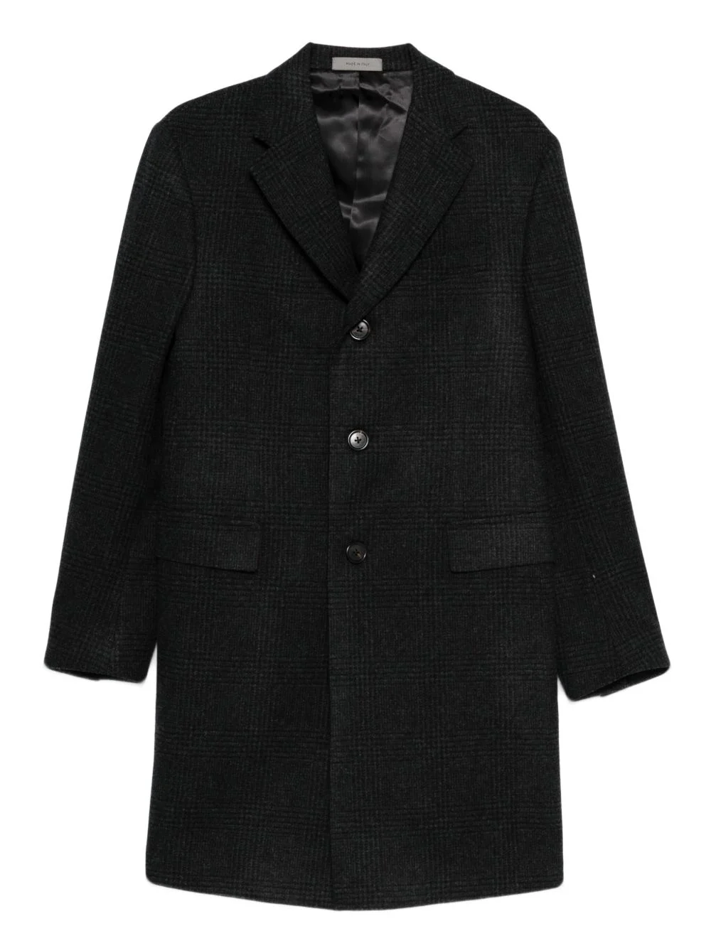 checked button coat - 1