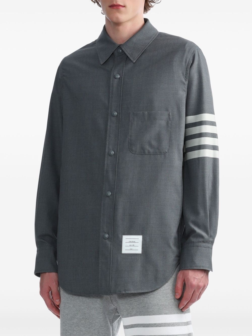 snap front shirt jacket - 3
