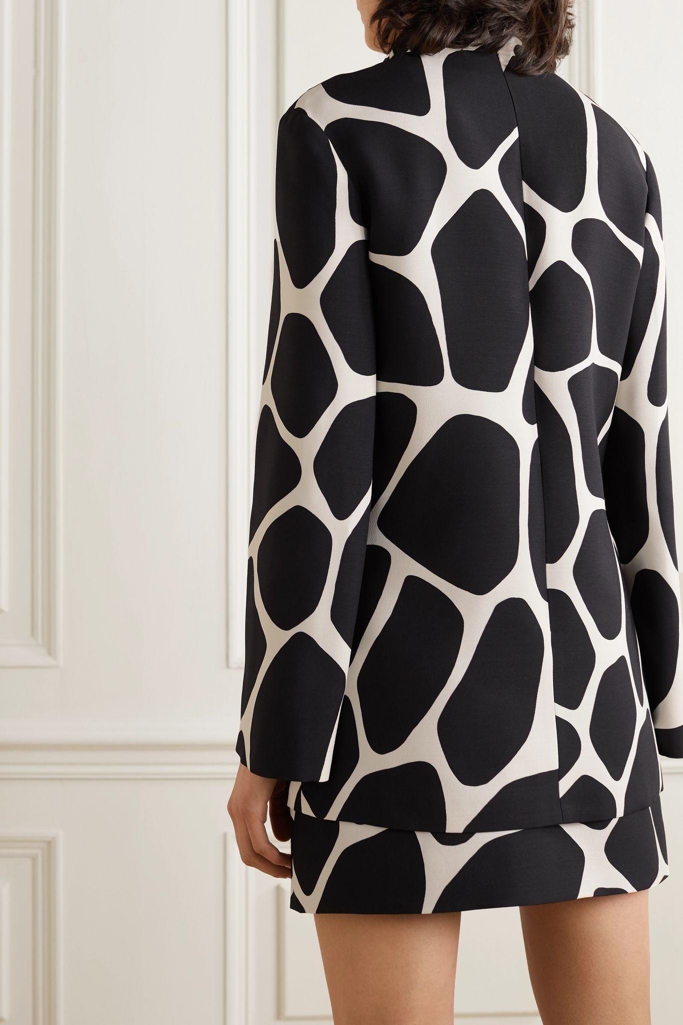 Printed wool and silk-blend crepe top - 4