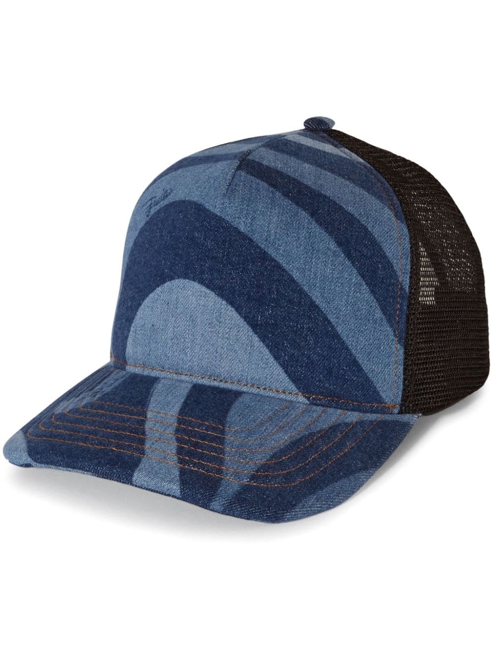 Marmo-print denim trucker cap - 1