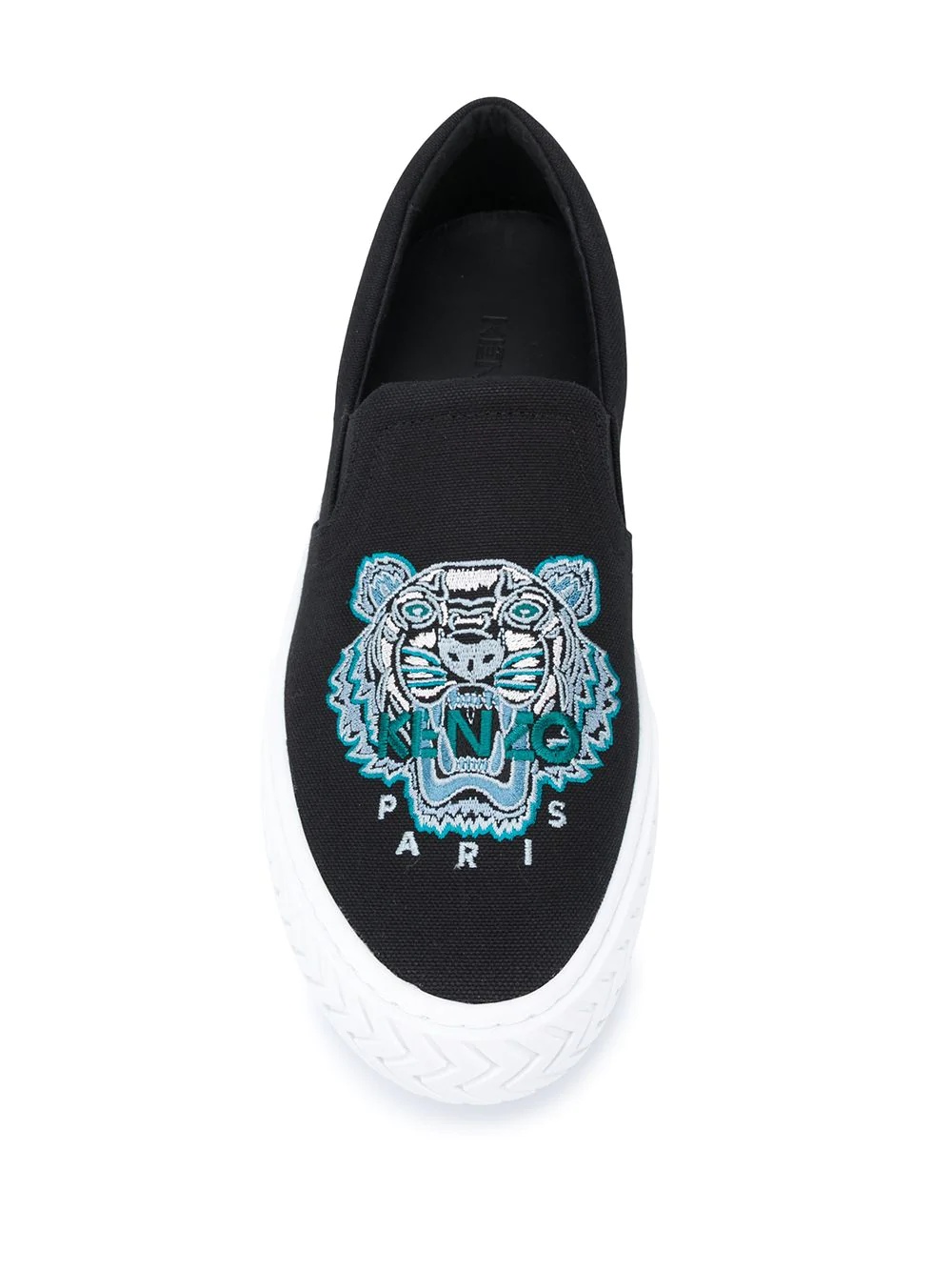 tiger embroidered motif slip-on trainers - 4