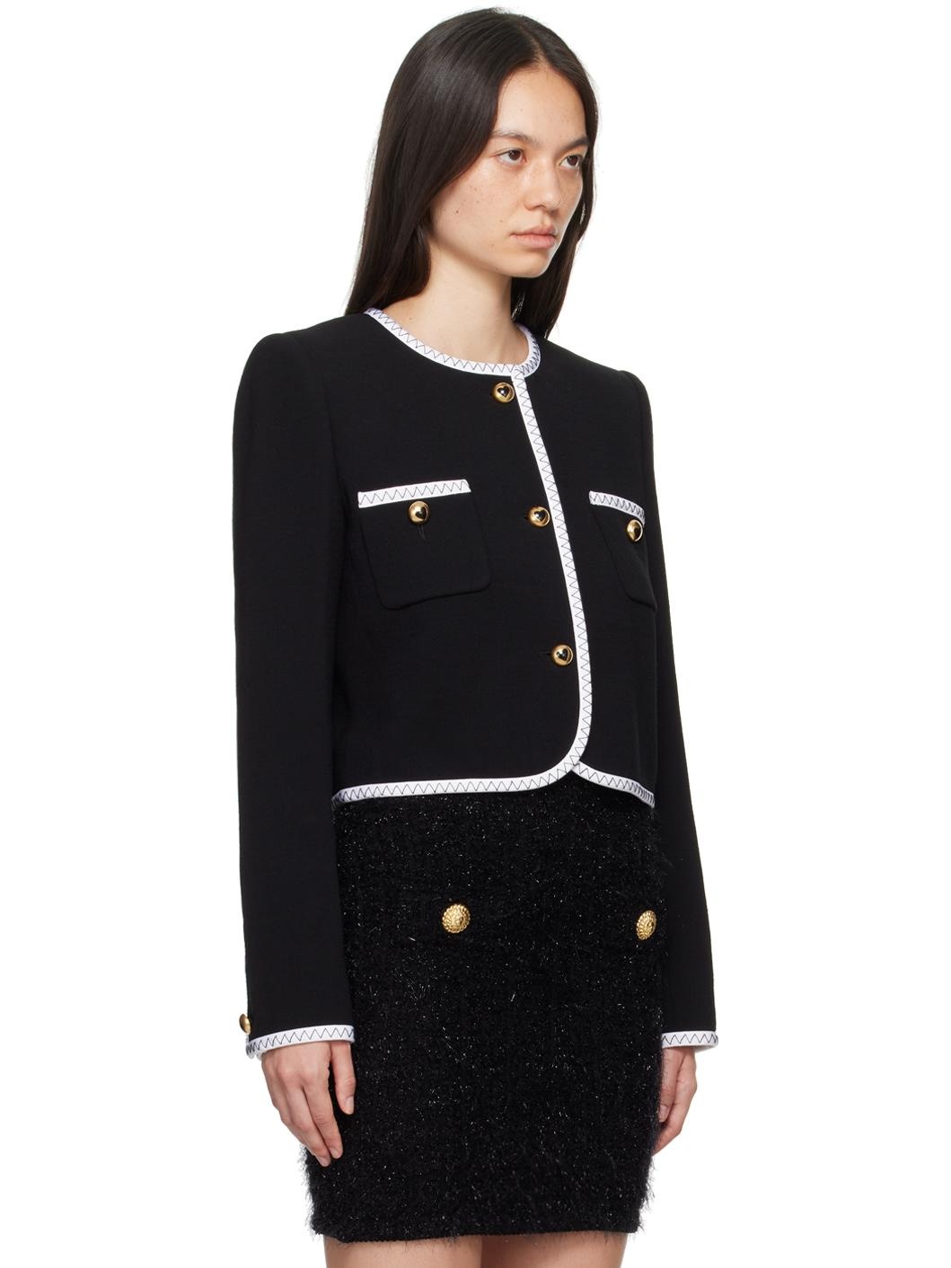 Black Gold Heart Buttons Jacket - 2