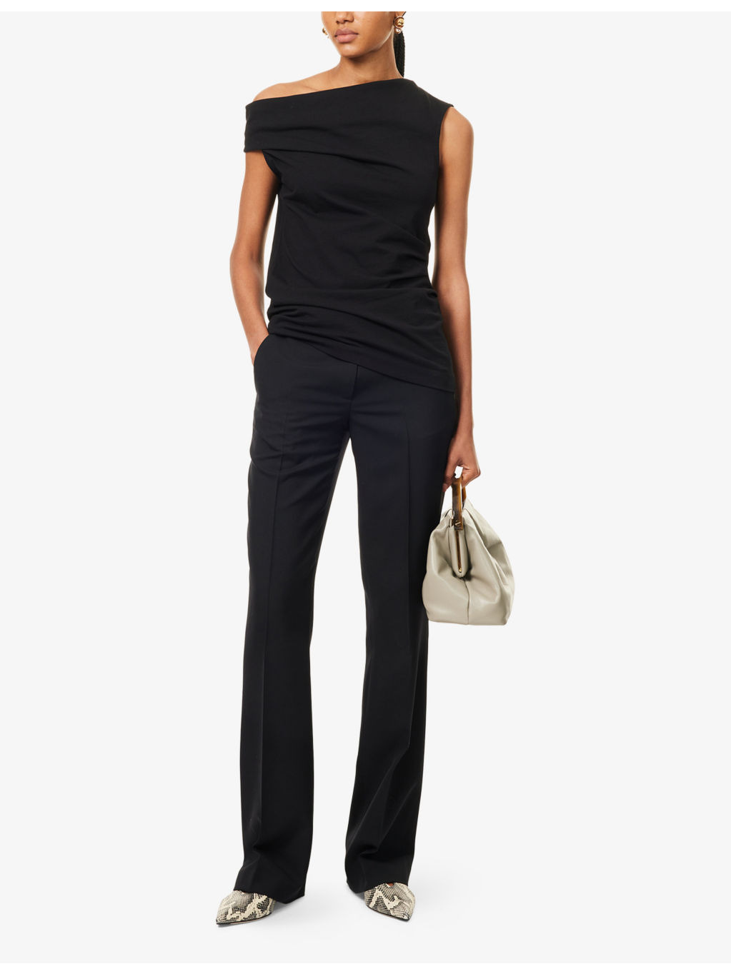 Draped Sleeveless Cotton-Jersey Top - 2